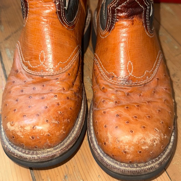 Ariat Pro Baby Ostrich leather cowboy boots. Women’s size 7 cognac green - Picture 4 of 12
